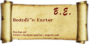 Bodzán Eszter névjegykártya